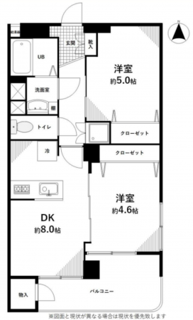 草加市瀬崎、マンションの間取り画像です