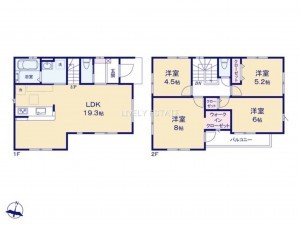 越谷市登戸町、新築一戸建ての間取り画像です