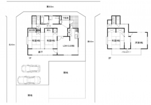 越谷市大字弥十郎、中古一戸建ての間取り画像です