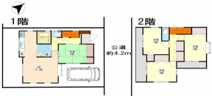 越谷市大字弥十郎、中古一戸建ての間取り画像です