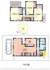 越谷市大字弥十郎、中古一戸建ての間取り画像です