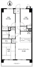 草加市谷塚、マンションの間取り画像です