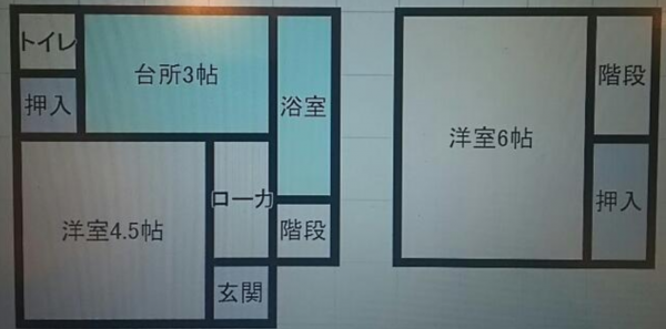 越谷市大字北川崎、中古一戸建ての間取り画像です