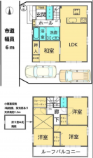 越谷市北越谷、中古一戸建ての間取り画像です