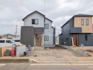 草加市清門、新築一戸建ての外観画像です