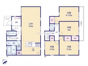 草加市青柳、新築一戸建ての間取り画像です