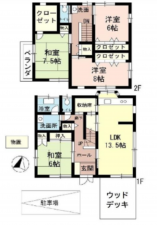 越谷市大字西新井、中古一戸建ての間取り画像です