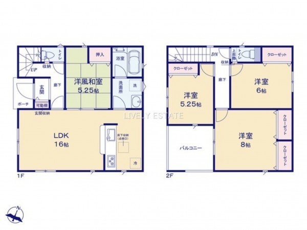 草加市青柳、新築一戸建ての間取り画像です