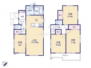 越谷市大沢、新築一戸建ての間取り画像です