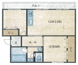 草加市新栄、マンションの間取り画像です