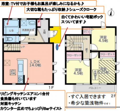 越谷市弥栄町、中古一戸建ての間取り画像です