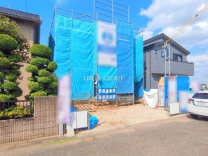 越谷市大字三野宮、新築一戸建ての外観画像です