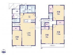 草加市青柳、新築一戸建ての間取り画像です