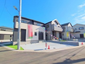 草加市谷塚上町、新築一戸建ての外観画像です