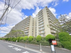 草加市花栗、マンションの外観画像です