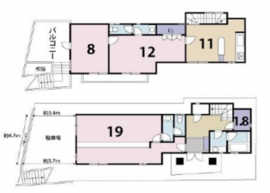 越谷市花田、中古一戸建ての間取り画像です