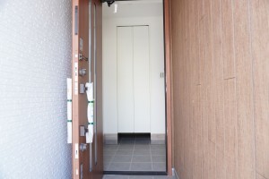 越谷市蒲生東町、新築一戸建ての玄関画像です