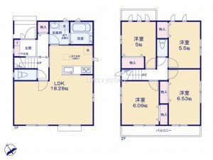 草加市青柳、新築一戸建ての間取り画像です