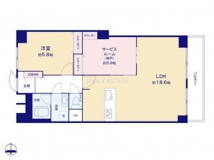 草加市栄町、マンションの間取り画像です