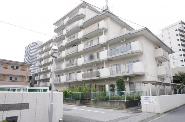 草加市栄町、マンションの外観画像です