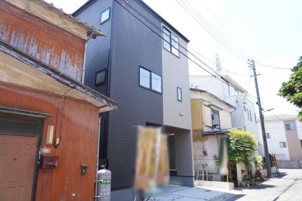 草加市柳島町、新築一戸建ての外観画像です