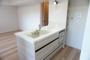 草加市栄町、マンションのキッチン画像です