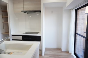 草加市栄町、マンションのキッチン画像です