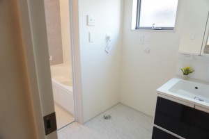 草加市瀬崎、新築一戸建ての洗面画像です