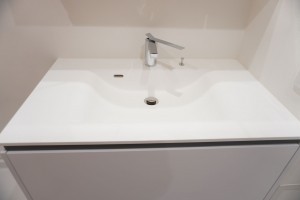 草加市瀬崎、マンションの洗面画像です