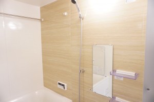 草加市瀬崎、マンションの風呂画像です