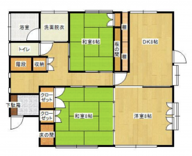 宮崎市清武町池田台、収益物件/住宅の間取り画像です