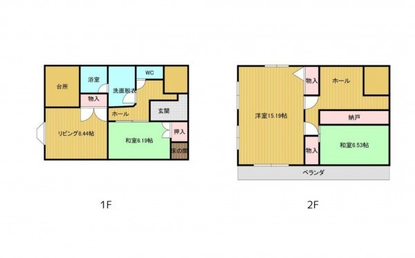 宮崎市本郷北方、中古一戸建ての間取り画像です