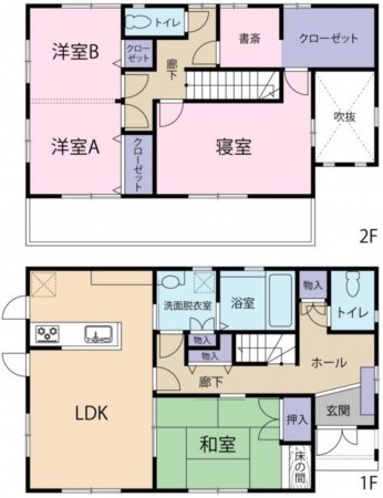 宮崎市吉村町、中古一戸建ての間取り画像です