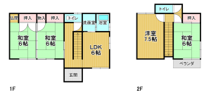 宮崎市郡司分、中古一戸建ての間取り画像です
