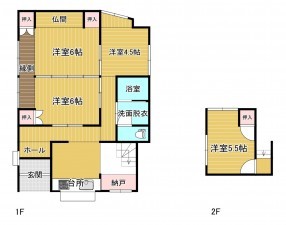宮崎市熊野、中古一戸建ての間取り画像です