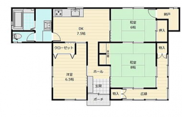 宮崎市、中古一戸建ての間取り画像です