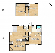 宮崎市、中古一戸建ての間取り画像です