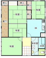 宮崎市小松台北町、中古一戸建ての間取り画像です