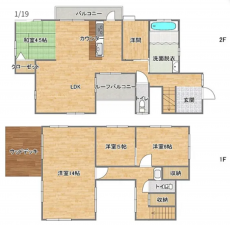 宮崎市清武町今泉、中古一戸建ての間取り画像です