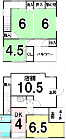 宮崎市永楽町、中古一戸建ての間取り画像です