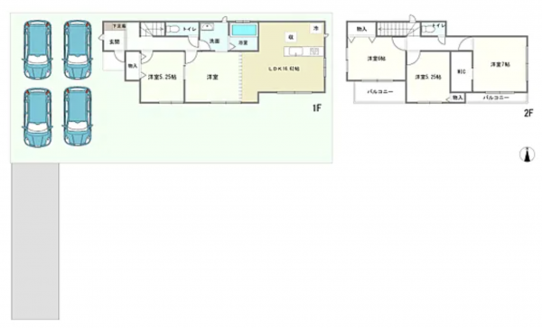 宮崎市島之内、中古一戸建ての間取り画像です