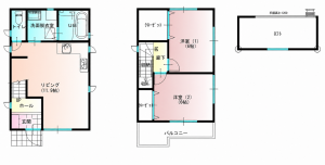 宮崎市大工、中古一戸建ての間取り画像です