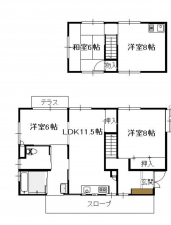 宮崎市丸山、中古一戸建ての間取り画像です