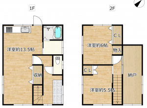 宮崎市大塚町、中古一戸建ての間取り画像です
