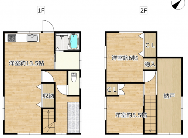 宮崎市大塚町、中古一戸建ての間取り画像です