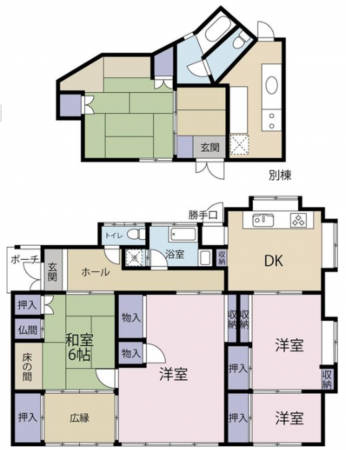 宮崎市吉村町、中古一戸建ての間取り画像です