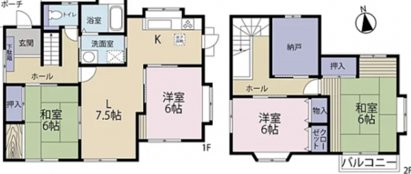 宮崎市中西町、中古一戸建ての間取り画像です