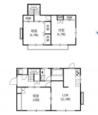 宮崎市恒久、中古一戸建ての間取り画像です