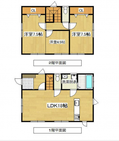 宮崎市大字恒久、中古一戸建ての間取り画像です
