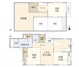 宮崎市宮の元町、中古一戸建ての間取り画像です